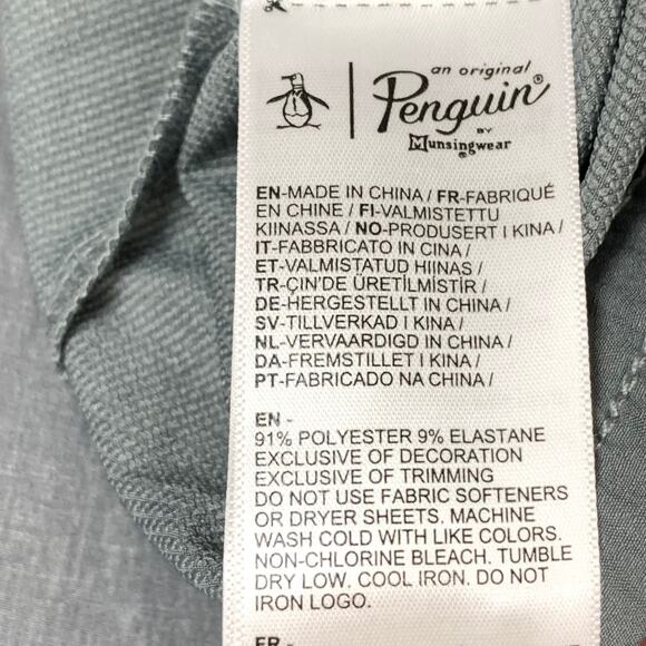 Original Penguin Mens 1/4 Zip Printed Pete Wind Hoodie Pullover Grey Size Medium - Picture 13 of 15